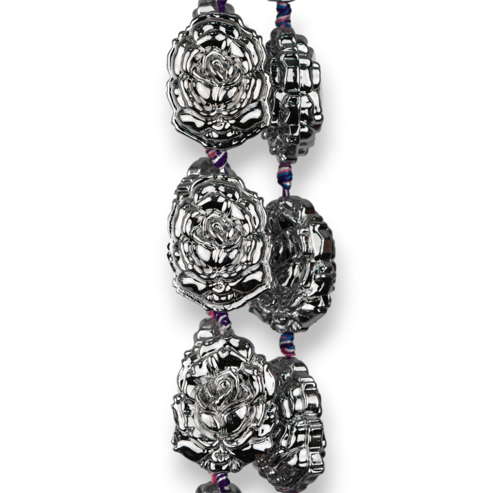 Cristal Rosa Esmaltado 24x32mm 11pcs Plata