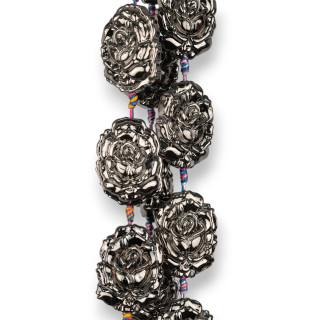 Roses Cristal Glacé 24x32mm 11pcs Gris Foncé