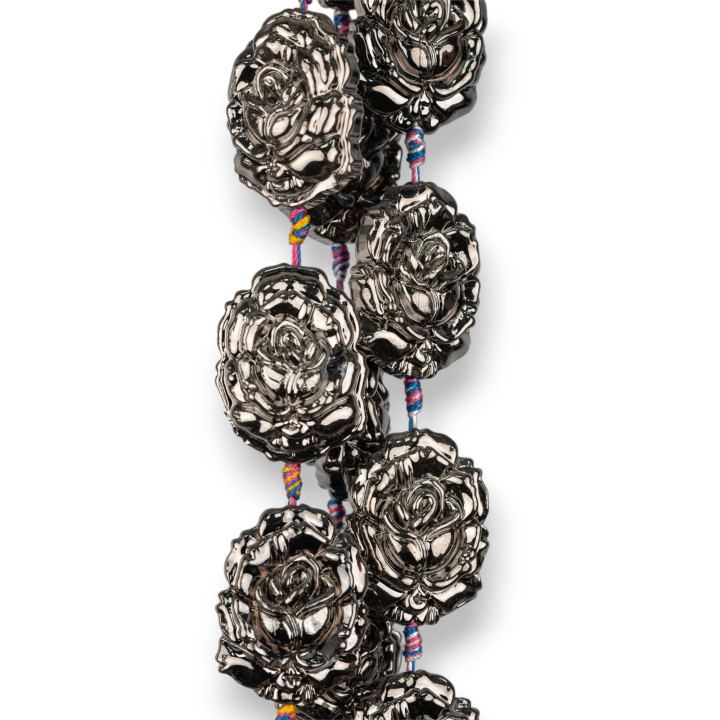 Roses Cristal Glacé 24x32mm 11pcs Gris Foncé