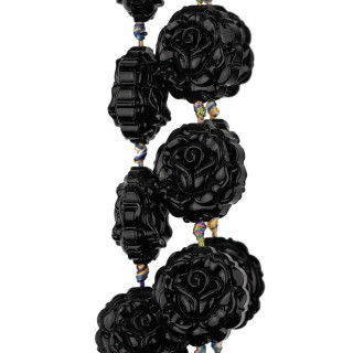 Rose di Cristallo Smaltato 28mm 12pz Nero