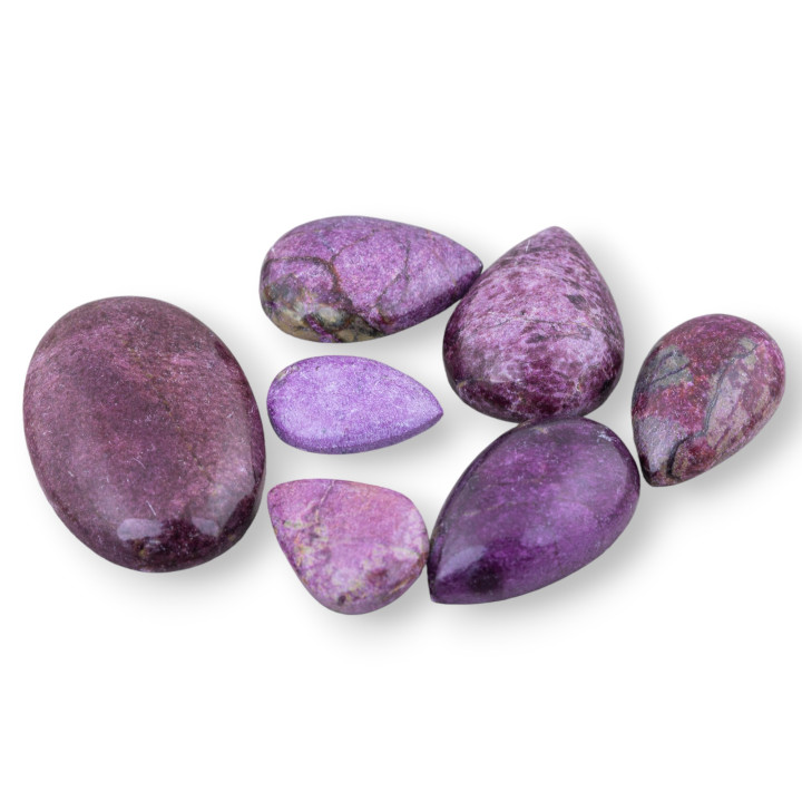 Mixed Teardrop Cabochons of Raw Ruby Root 3pcs 18gr Approx