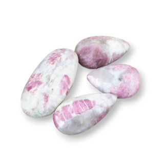 Mixed Teardrop Cabochons of Light Rhodonite 2pcs 16gr Approx