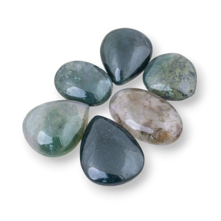 Cabochon Mixed Shapes of Moss Agate 3pcs 23gr Approx
