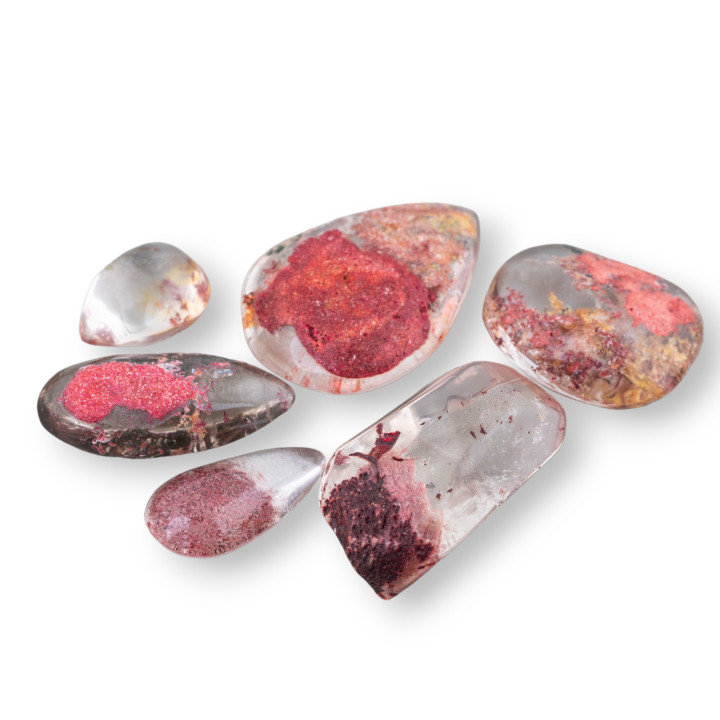 Cabochon Mixed Shapes of Red Dendritic Quartz 1pc 22gr Approx