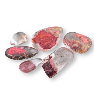 Quartz dendritique rouge Formes mixtes Cabochon 4pcs 20gr Environ