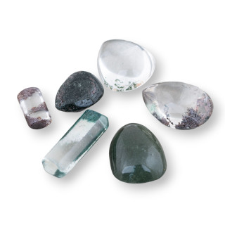 Cabochon Mixed Shapes of Green Dendritic Quartz 3pcs 22gr Approx