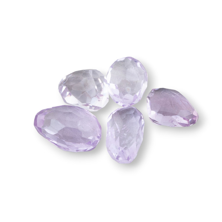 Unregelmäßiger Cabochon aus klarem Amethyst, facettiert, 5 Stück, 20 g, ca