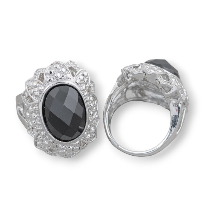 Bronzering mit Kristall 21x28mm zufällige Größe MOD2