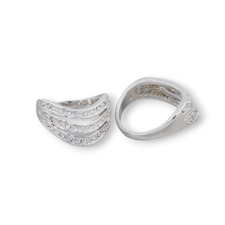 Bronze Ring With Zircon 12x20mm Random Size MOD17