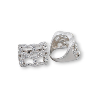 Bronzering mit Zirkon 16x22mm zufällige Größe MOD28