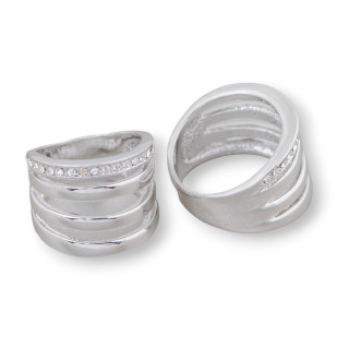 Χάλκινο Δαχτυλίδι με Ζιργκόν 17x22mm Τυχαίο μέγεθος MOD9