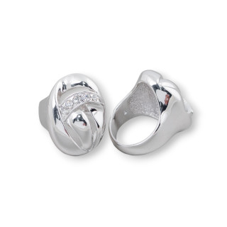 Anello Di Bronzo Con Zircone 18x25mm Misura Random MOD37