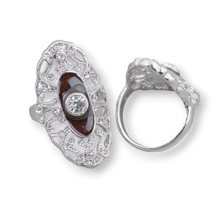 Bague Bronze Avec Zircon 20x35mm Taille Aléatoire