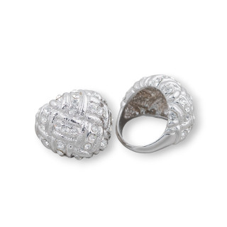 Bronze Ring With Zircon 21x23mm Random Size MOD24