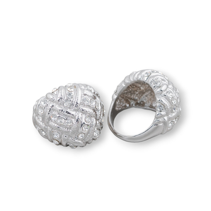 Bronze Ring With Zircon 21x23mm Random Size MOD24