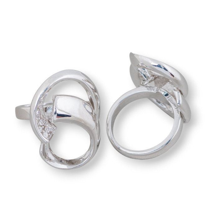 Bague Bronze Avec Zircon 21x24mm Taille Aléatoire MOD10