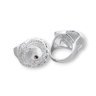 Bronzering mit Zirkon 22x23mm zufällige Größe MOD36