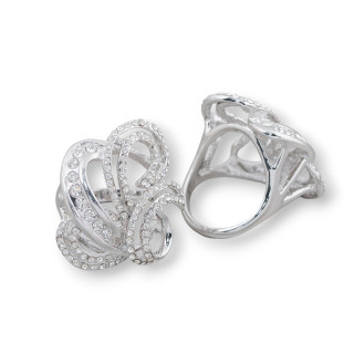 Bronzering mit Zirkon 26x30mm zufällige Größe MOD21