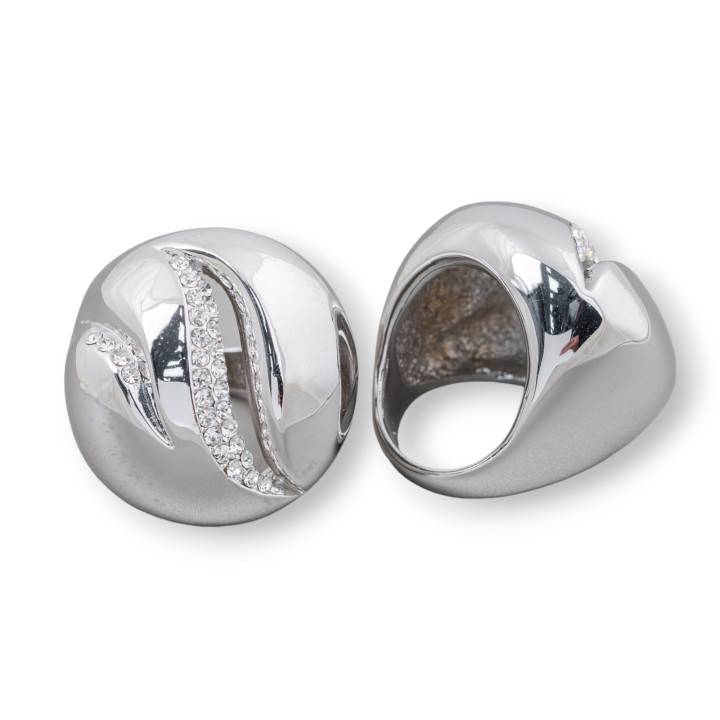 Anillo Bronce Con Zirconias 28mm Tamaño Aleatorio MOD39