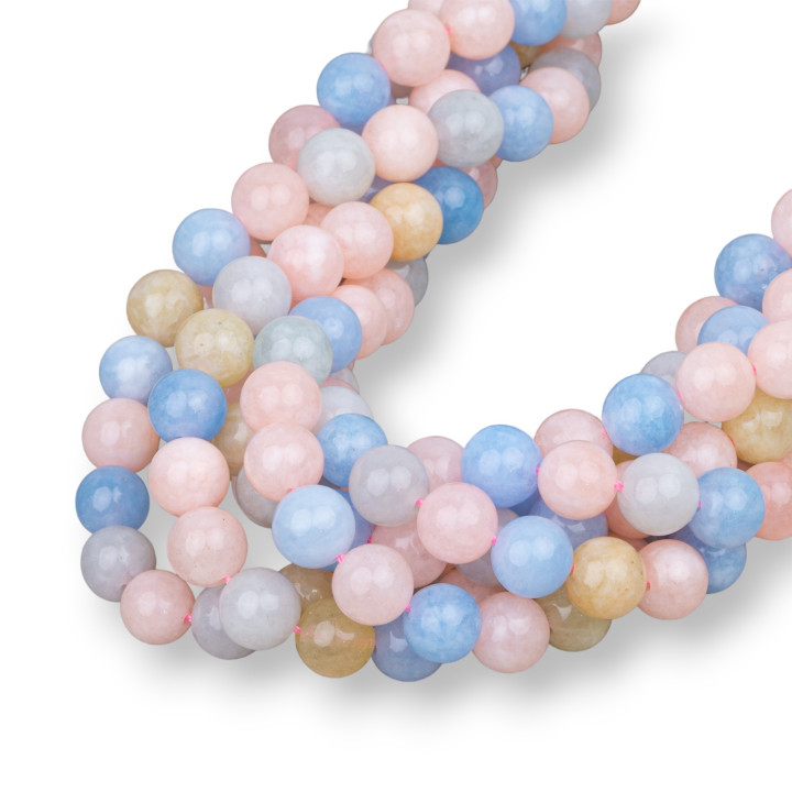 Jade Morganite Multicolore Lisse Rond 8mm