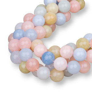 Πολύχρωμος Νεφρίτης Μοργανίτης Στρογγυλός Λείος 10mm