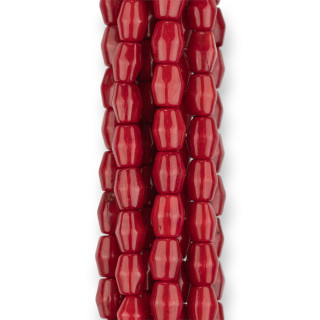 Red Bicone Bamboo Coral 05x08mm