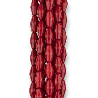 Red Bicone Bamboo Coral 06x10mm