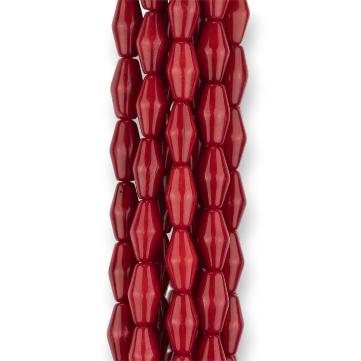 Red Bicone Bamboo Coral 06x12mm