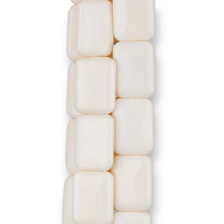 Rectángulo Plano Hueso Natural Liso 15x20mm