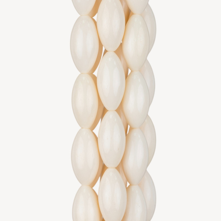 Hueso Arroz Liso Natural 10x20mm