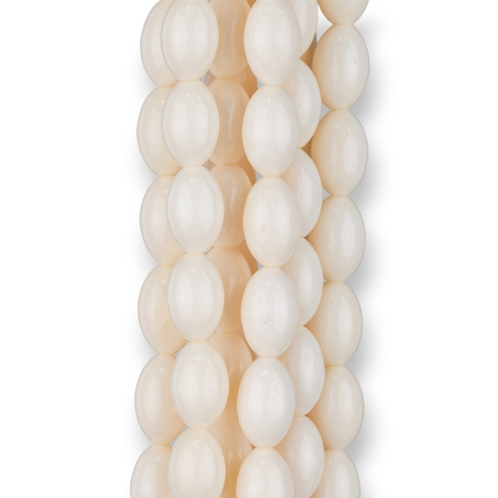 Riz lisse en os naturel 8x12mm