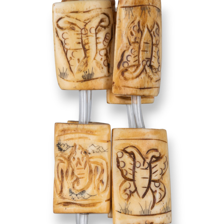 Rectángulo Amarillo Hueso 18x29mm 10uds