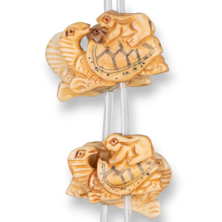 Schildkröten- und Hasenknochen 37x24mm 10St