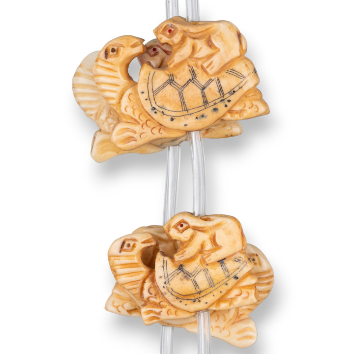 Schildkröten- und Hasenknochen 37x24mm 10St