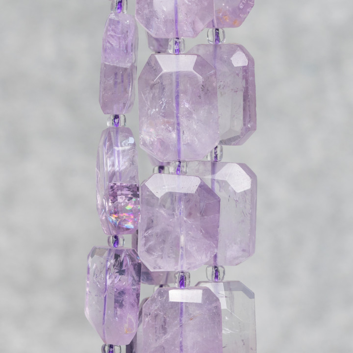 Ametista Lavanda Clear Sasso Irregolare Piatto Sfaccettato 16x20mm