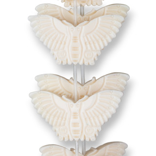 Abalorios De Resina Mariposa Doble Cara 53x30mm 11pz Blanco