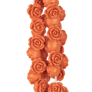 Cuentas de resina de flores 14 mm 36 piezas Naranja Agujero pasante