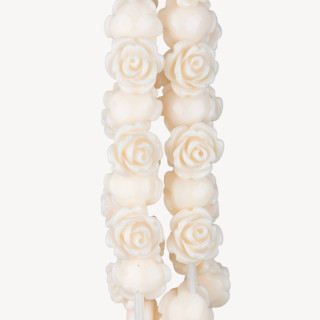 Perles fleur en résine 14mm 36pcs Blanc Trou traversant