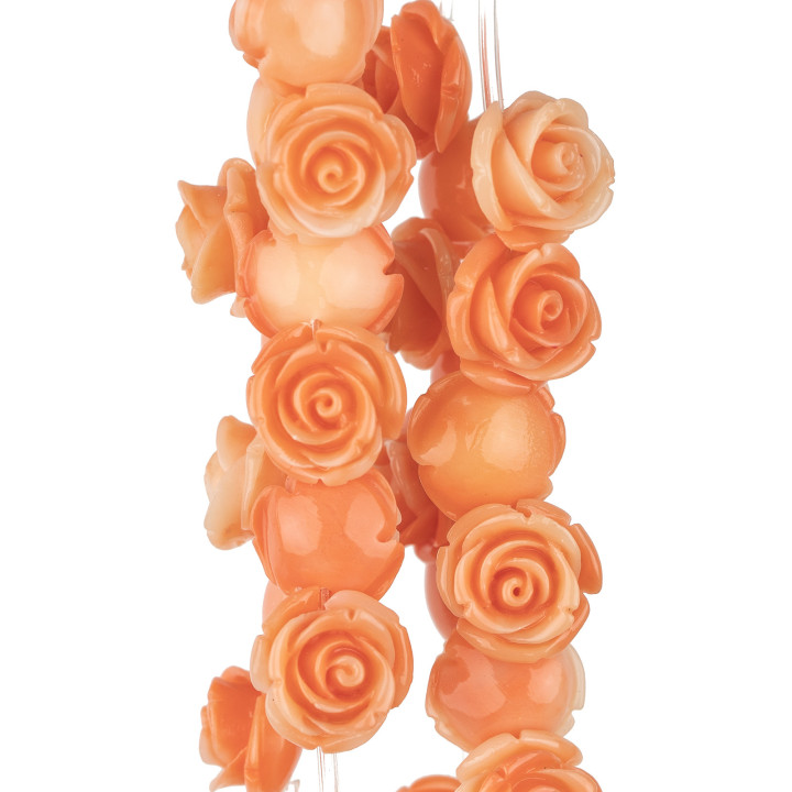 Perles Fleur Résine 16mm 28pcs - Trou Traversant - Peau d'Ange