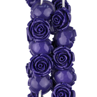 Perles Fleur en Résine 20mm 21pcs - Trou Traversant - Violet