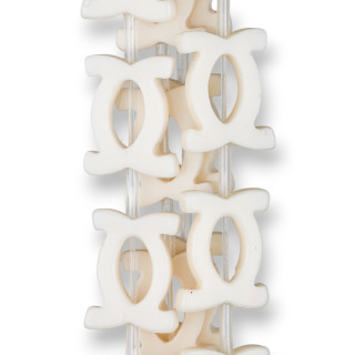 Perlas de Resina Componente Plano 15x20mm 16pcs Blanco