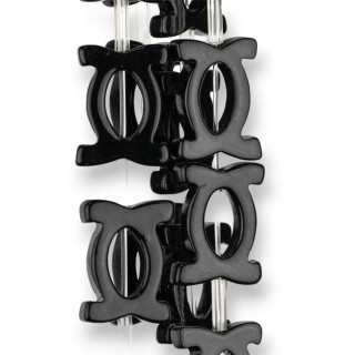 Perles Résine Composant Plat 15x20mm 16pcs Noir