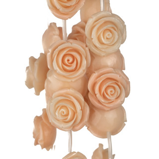 Perles Fleur en Résine 25mm 18pcs - Trou Traversant - Rose Clair