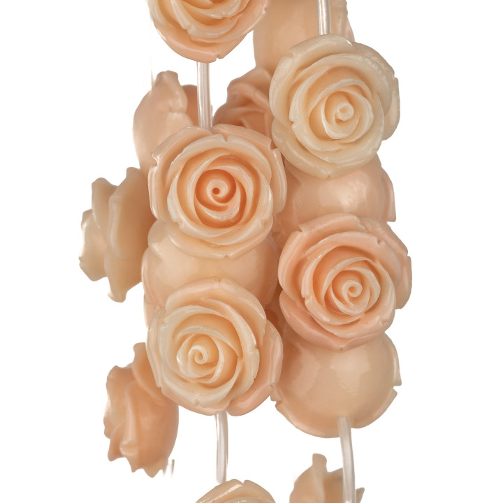 Blumenperlen aus Harz, 25 mm, 18 Stück – Durchgangsloch – Hellrosa