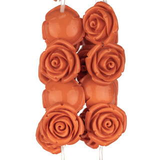 Perles Fleur en Résine 35mm 10pcs - Trou Traversant - Orange