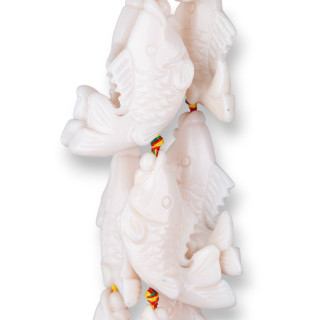 Perles Résine Poisson 25x50mm 10pcs Blanc