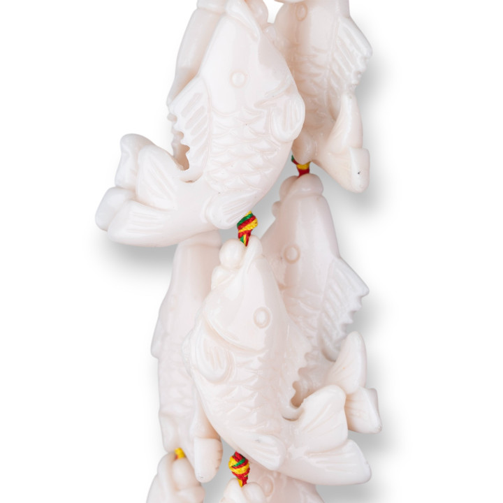 Perles Résine Poisson 25x50mm 10pcs Blanc