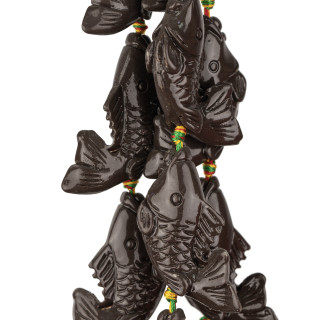 Fish Resin Beads 25x50mm 10pcs Brown