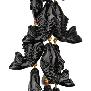 Fish Resin Beads 25x50mm 10pcs Black