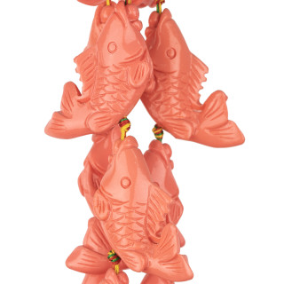 Fisch Harzperlen 25x50mm 10St Pink